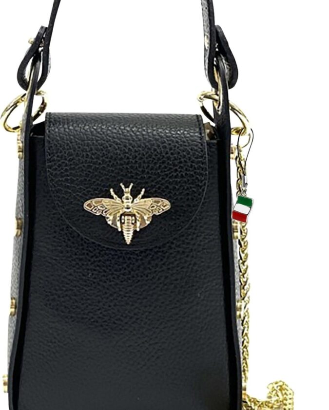 Shoulder Bag Florence shoulder bag bee genuine leather  black approx. 13cm x approx. 18cm