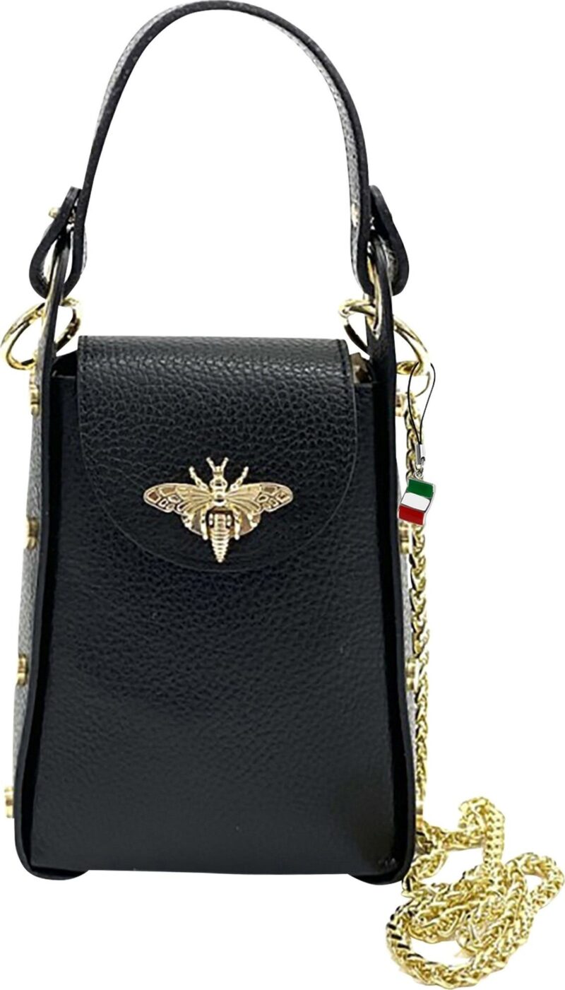 Shoulder Bag Florence shoulder bag bee genuine leather  black approx. 13cm x approx. 18cm