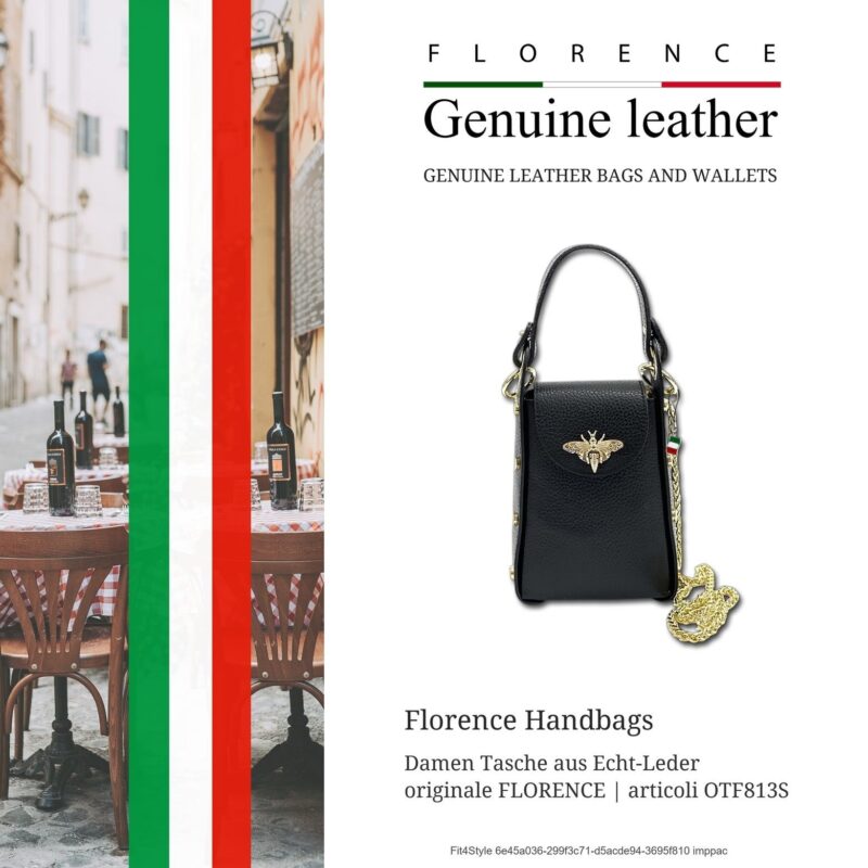 Shoulder Bag Florence shoulder bag bee genuine leather  black approx. 13cm x approx. 18cm - Image 2