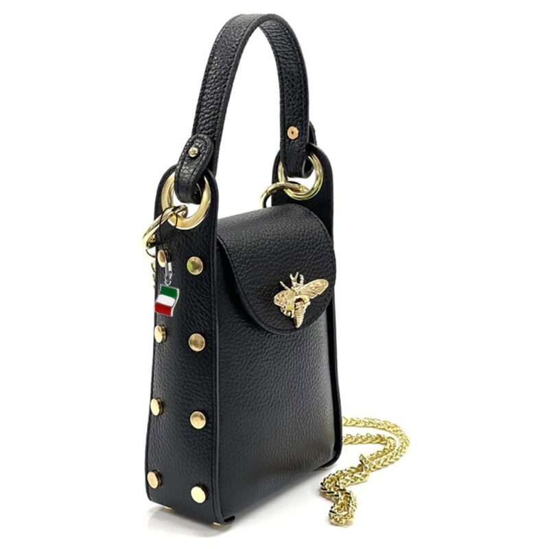 Shoulder Bag Florence shoulder bag bee genuine leather  black approx. 13cm x approx. 18cm - Image 3