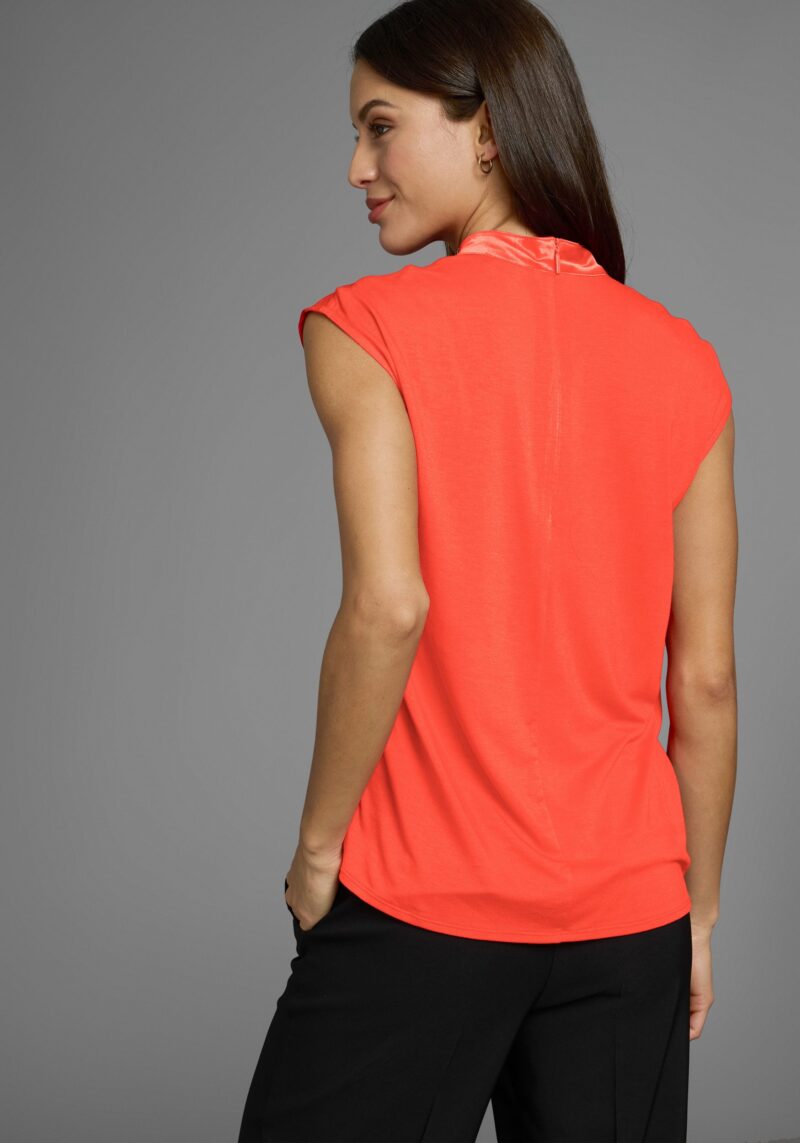Blouse Top with stand-up collar and cutout - Image 2