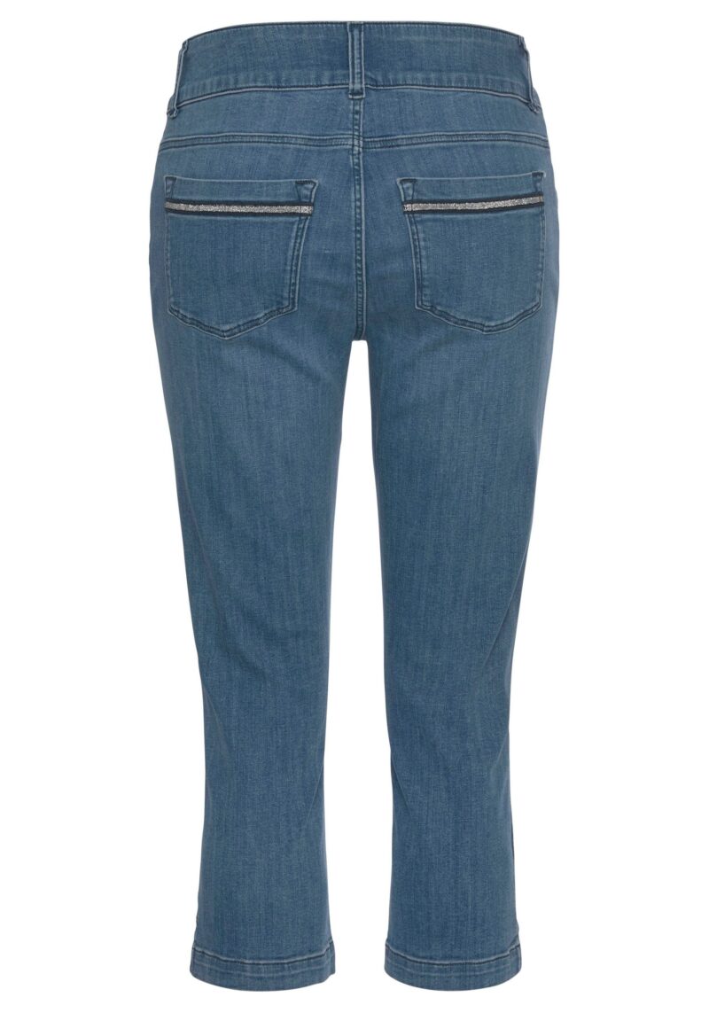 Capri Jeans with decorated pockets, elastic 7/8 jeans made of cotton - Image 4