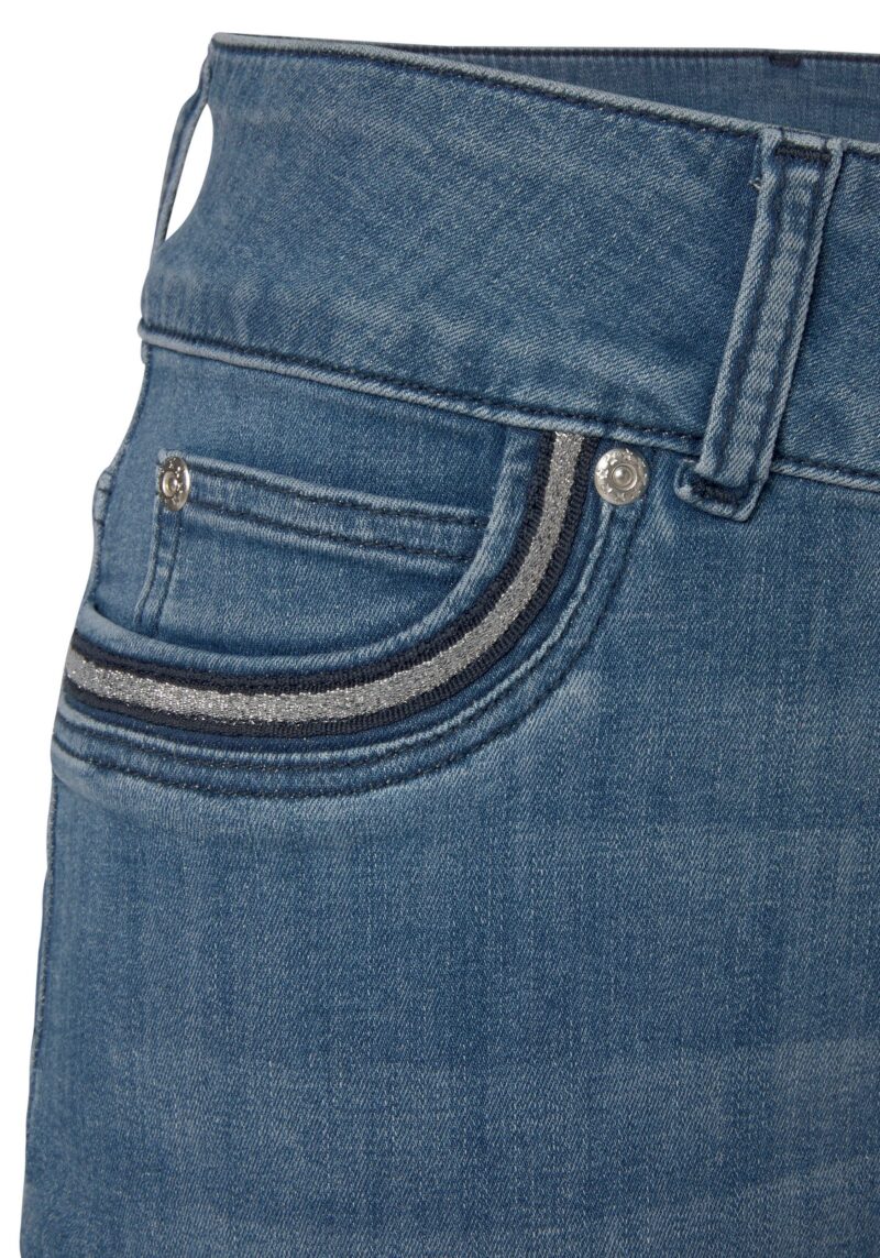 Capri Jeans with decorated pockets, elastic 7/8 jeans made of cotton - Image 6