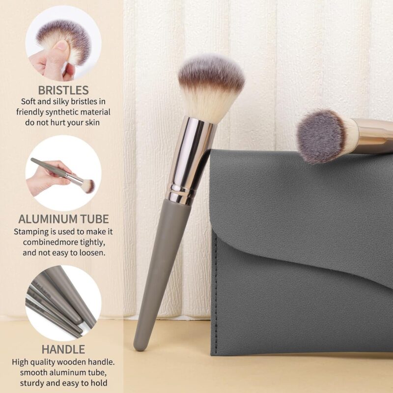 Cosmetic Brush Set Cosmetic Brush Set 21-piece Makeup Brush Set with PU Bag Multifunctional makeup brush, for foundation, contouring, etc. - Image 2