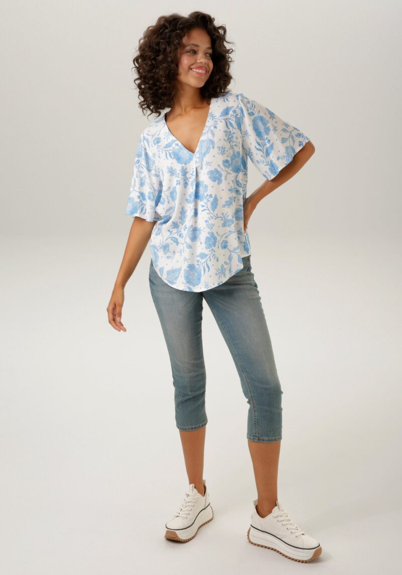 Slip-on Blouse with large-scale floral print - Image 6