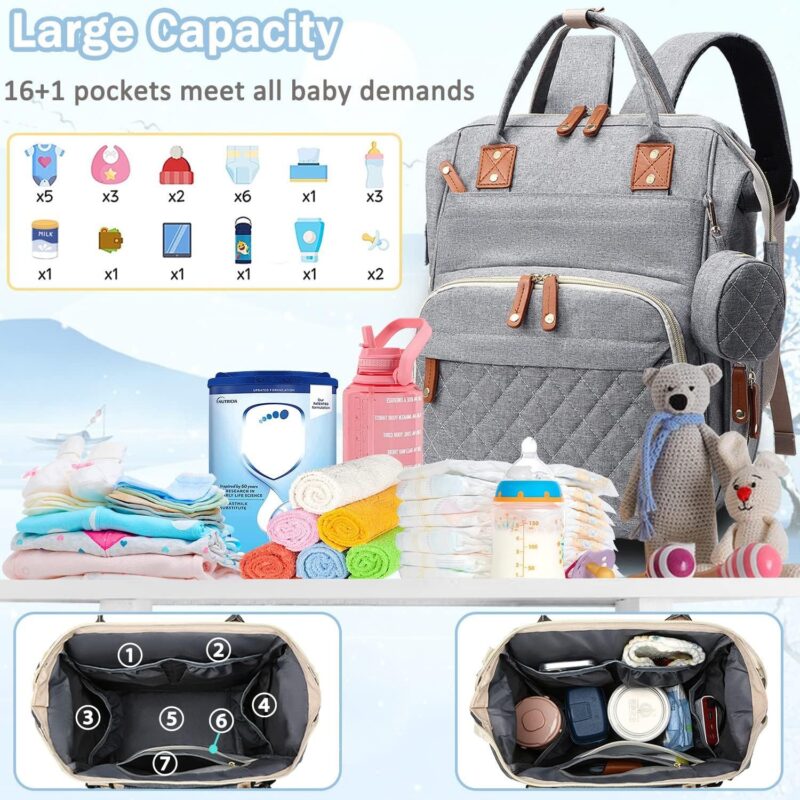Diaper backpack diaper bag backpack large baby diaper backpack with multifunctional - Image 2