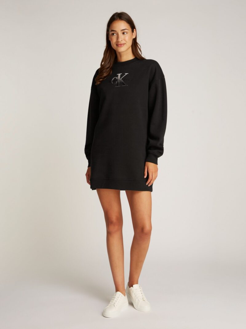 EMBROIDERED MONOLOGO CREW DRESS with logo embroidery