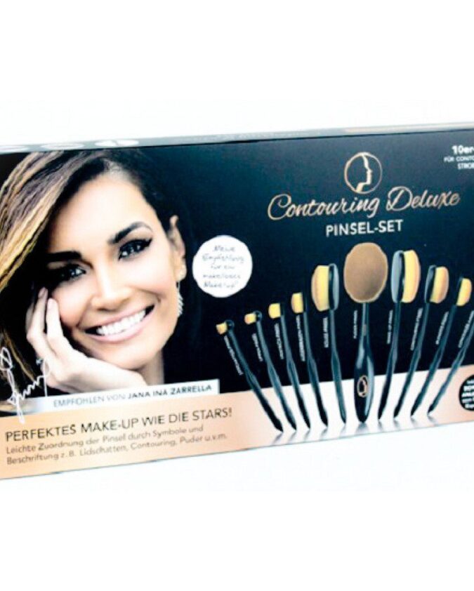 Cosmetic brush set 10-piece contouring deluxe brush set 10 pcs.