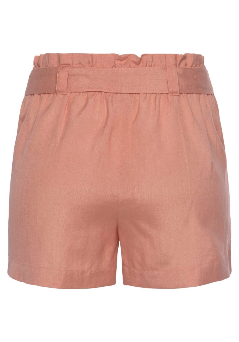Shorts (with tie belt) in paperbag style made of linen mix, shorts, linen trousers - Image 5