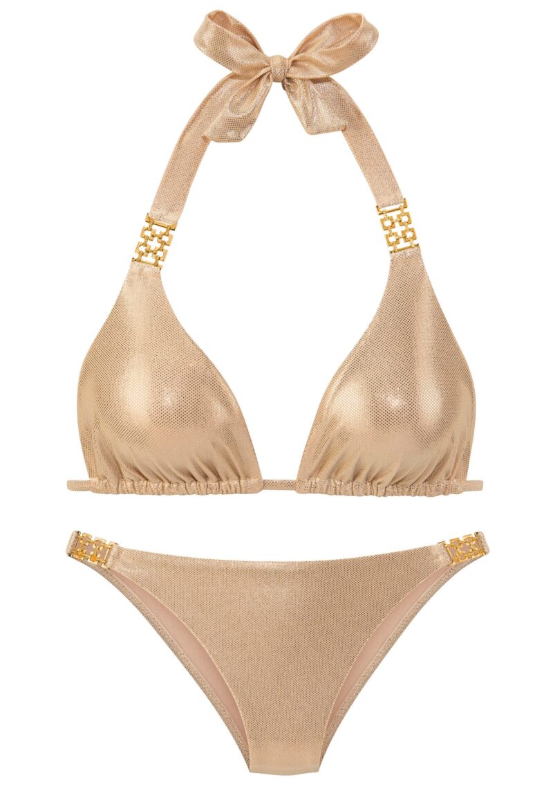 Triangle Bikini Rio with gold-colored decorative buckles