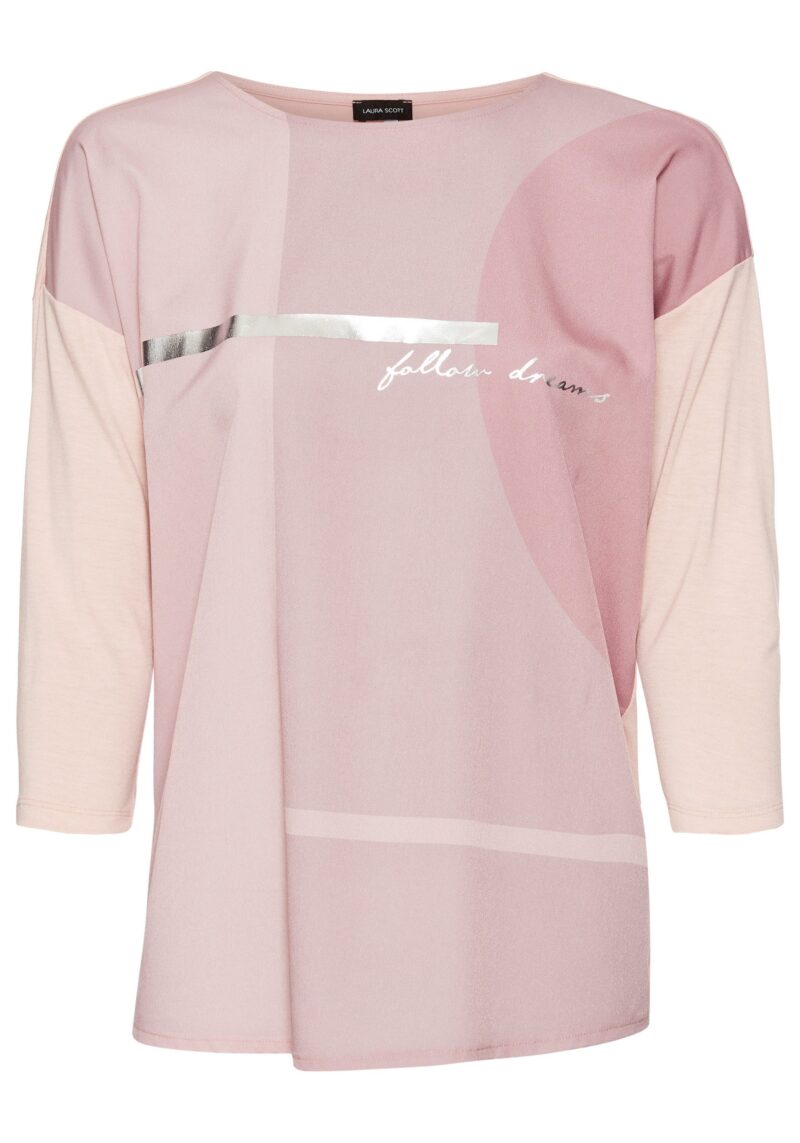 Shirt Blouse in material mix with foil print - Image 7