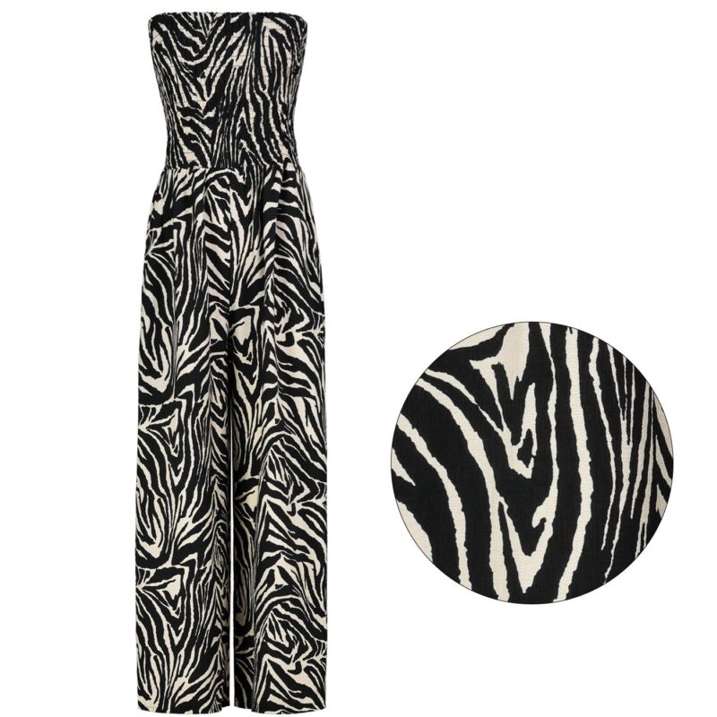 Animal print strapless wide leg jumpsuit - Image 4
