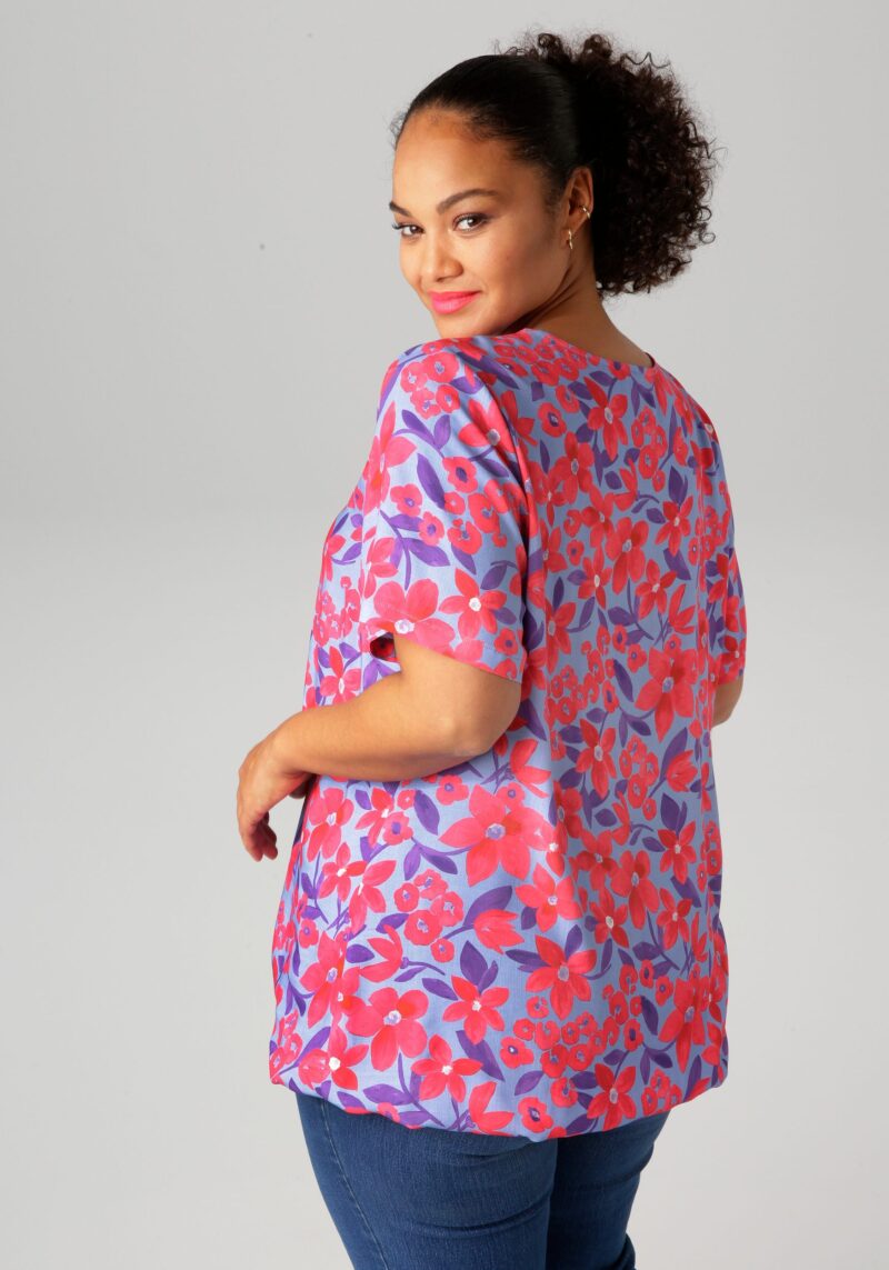 Shirt Blouse with glittering decorative ribbons on the V-neck - Image 2