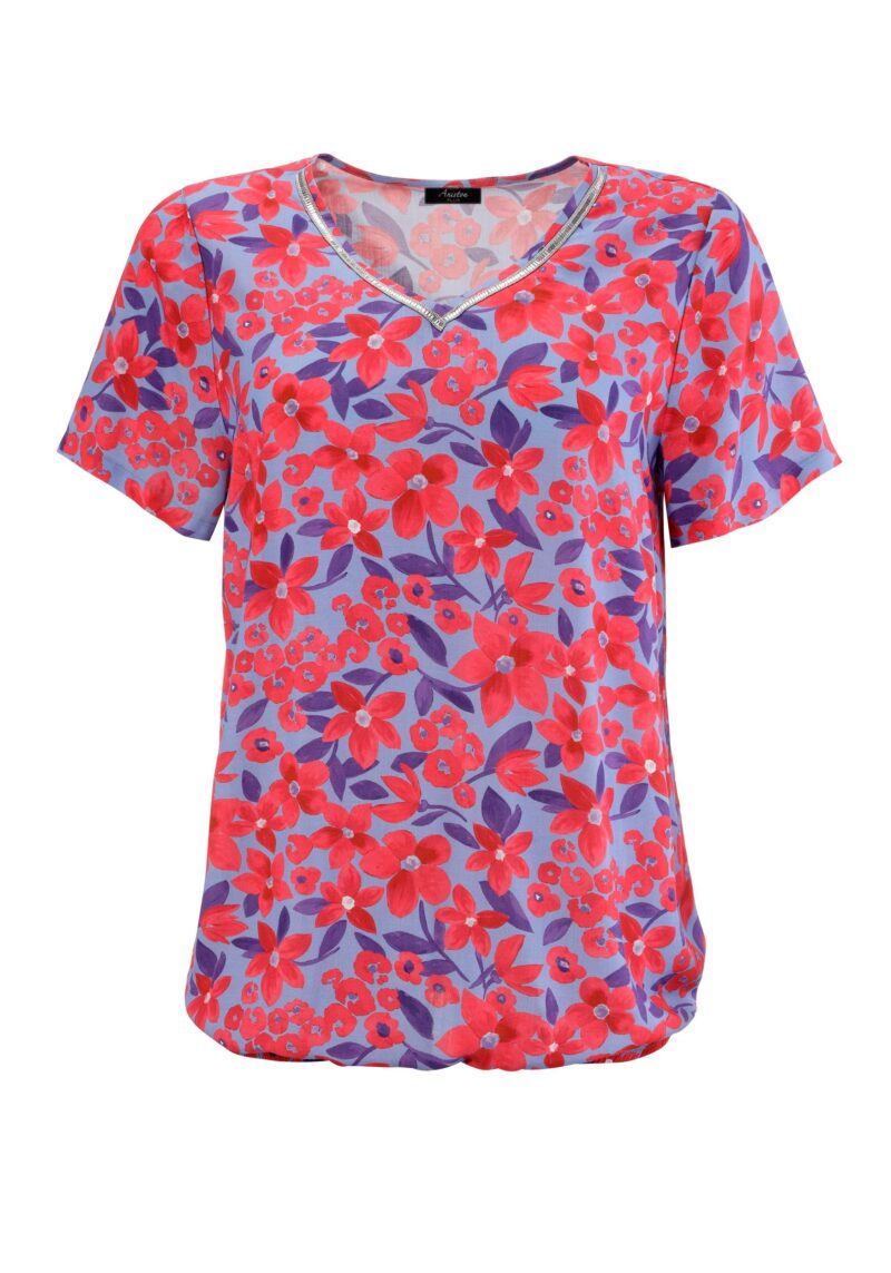 Shirt Blouse with glittering decorative ribbons on the V-neck - Image 5