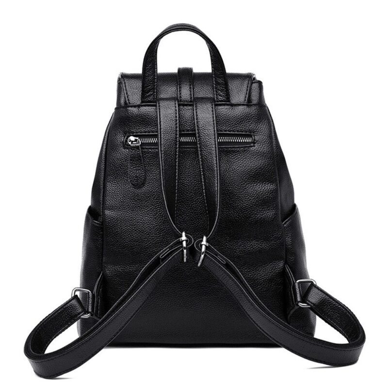 Leisure Backpack Women's Backpack made of soft leather, multifunctional design handbag - Image 3