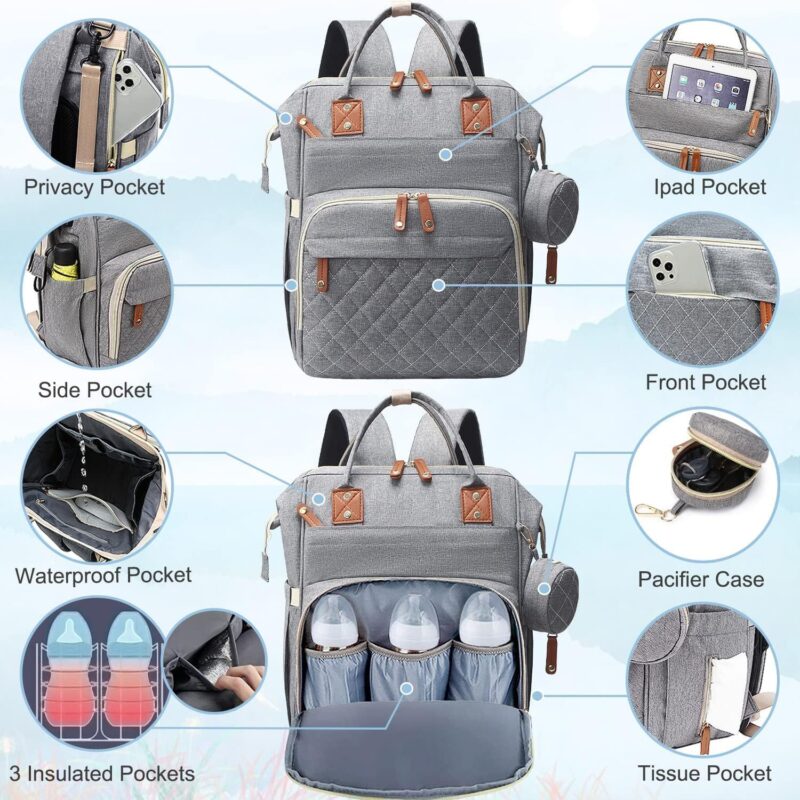 Diaper backpack diaper bag backpack large baby diaper backpack with multifunctional - Image 3