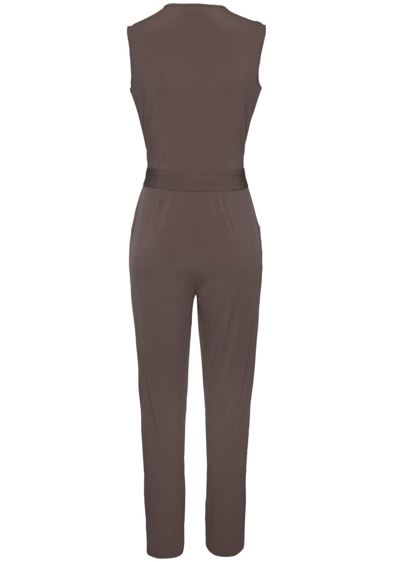 LASCANA Overall- (with tie belt) made of crease-free fabric, elegant jumpsuit in wrap look, non-iron - Image 4