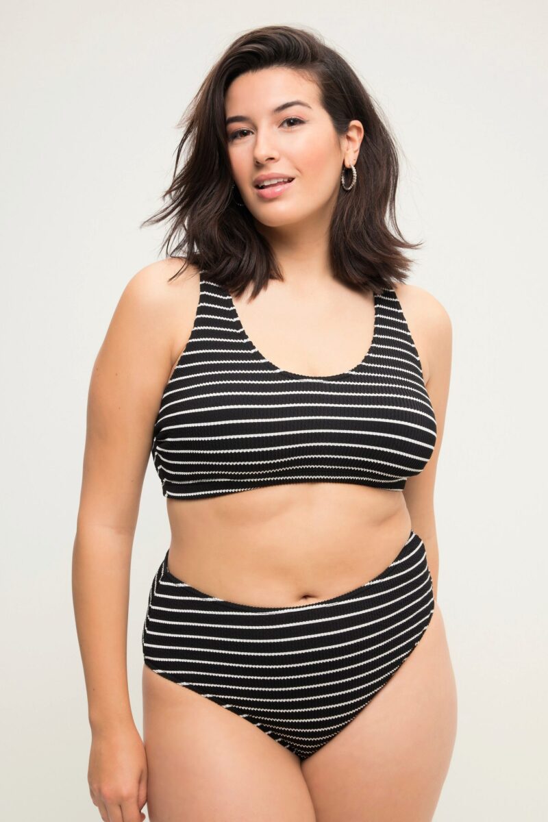 Bustier bikini bikini top soft cups striped stretch structure - Image 4