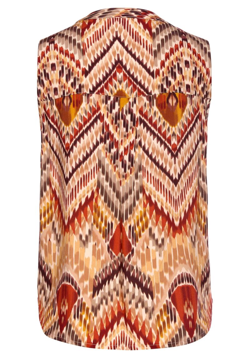 Blouse top with ethnic print and V-neck, blouse shirt - Image 4