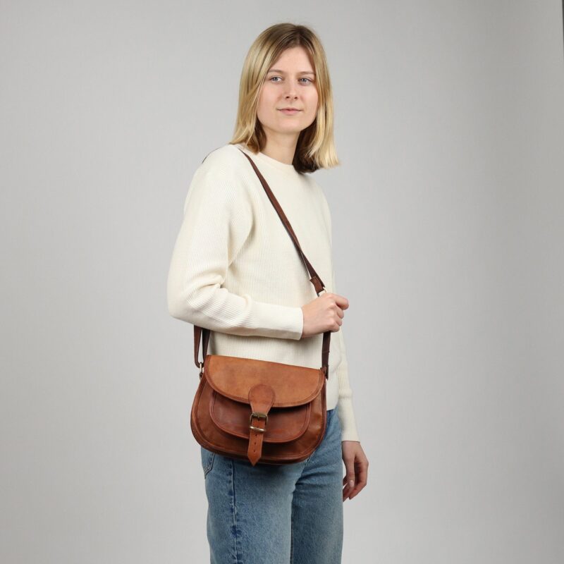 Shoulder Bag Real Leather Shoulder Bag Large Brown - Image 2