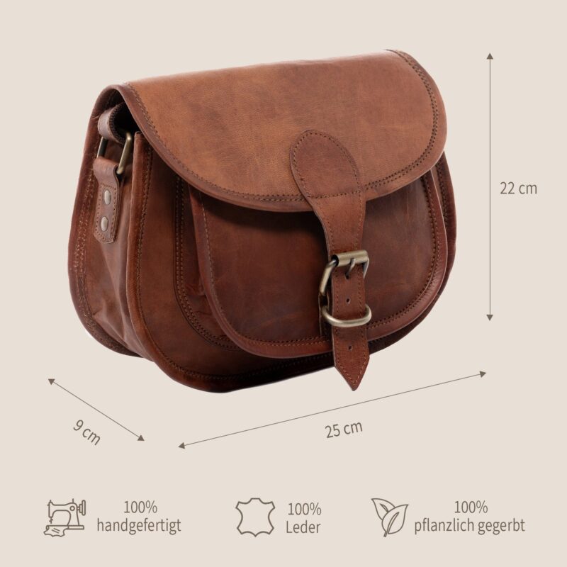 Shoulder Bag Real Leather Shoulder Bag Large Brown - Image 3