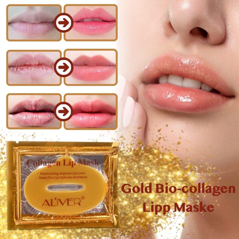 Facial Care Set Crystal Gold Face Mask Eye Pads Essence Serum Lip Mask 24K - Image 6