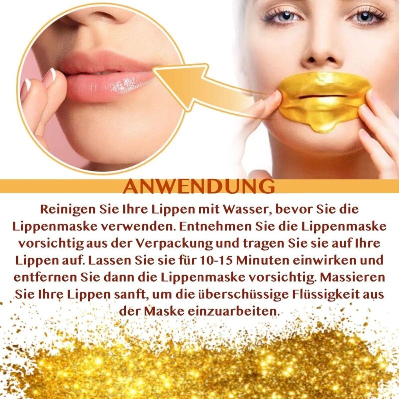 Facial Care Set Crystal Gold Face Mask Eye Pads Essence Serum Lip Mask 24K - Image 7