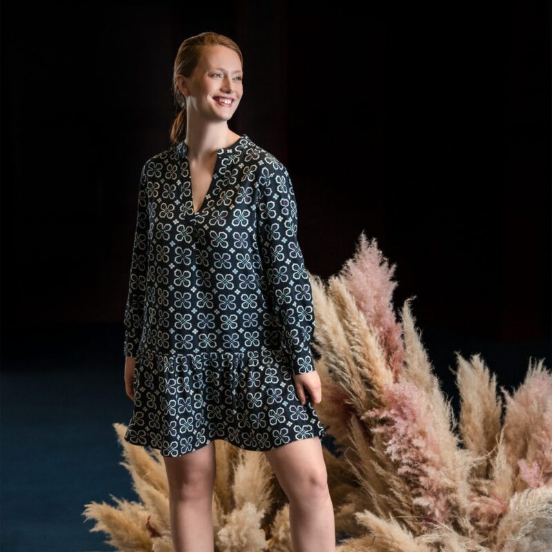 Midi Dress SOLENNE Straight fit with flounce for an elegant silhouette - Image 7