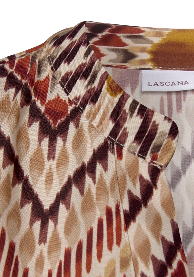 Blouse top with ethnic print and V-neck, blouse shirt - Image 5