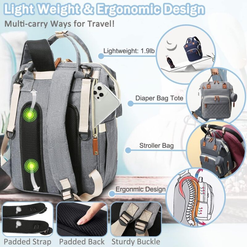 Diaper backpack diaper bag backpack large baby diaper backpack with multifunctional - Image 5