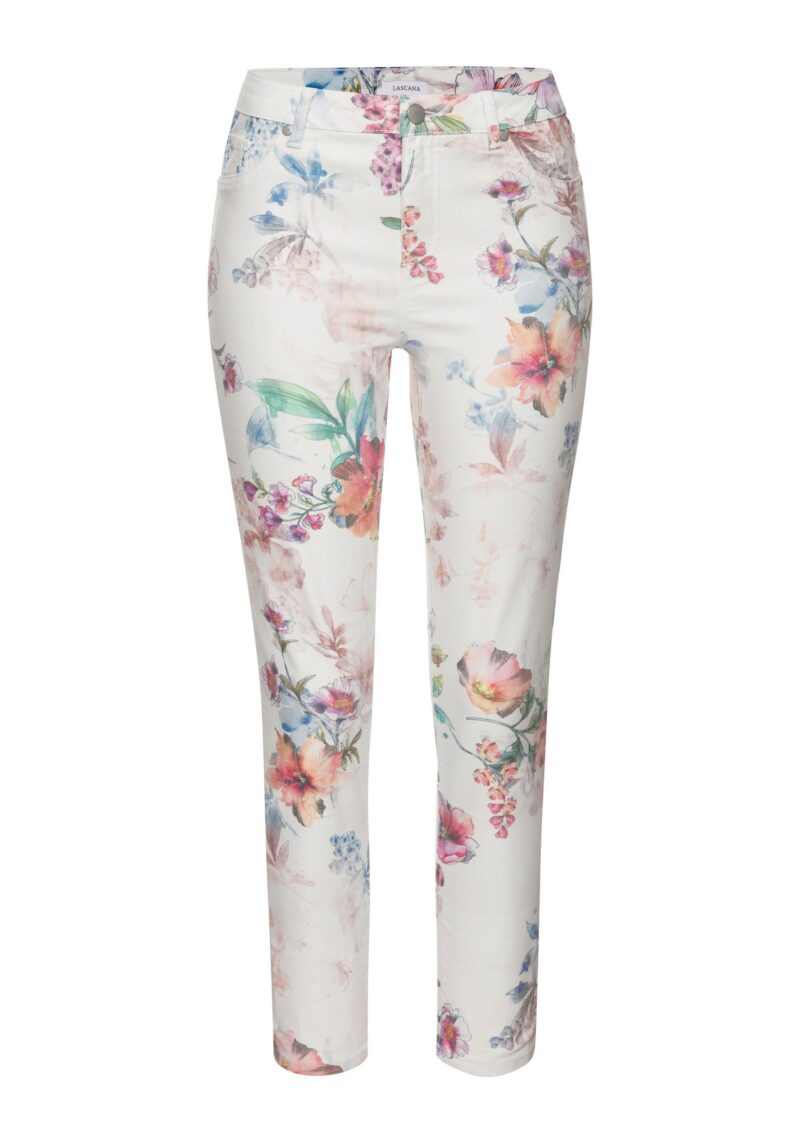 7/8 Jeggings with floral print, skinny jeans made of stretch cotton mix - Image 2