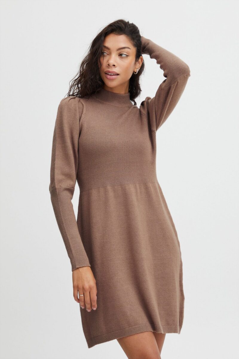 Knitted dress BYNONINA DRESS 2 - 20810781 Knitted dress with puff sleeves
