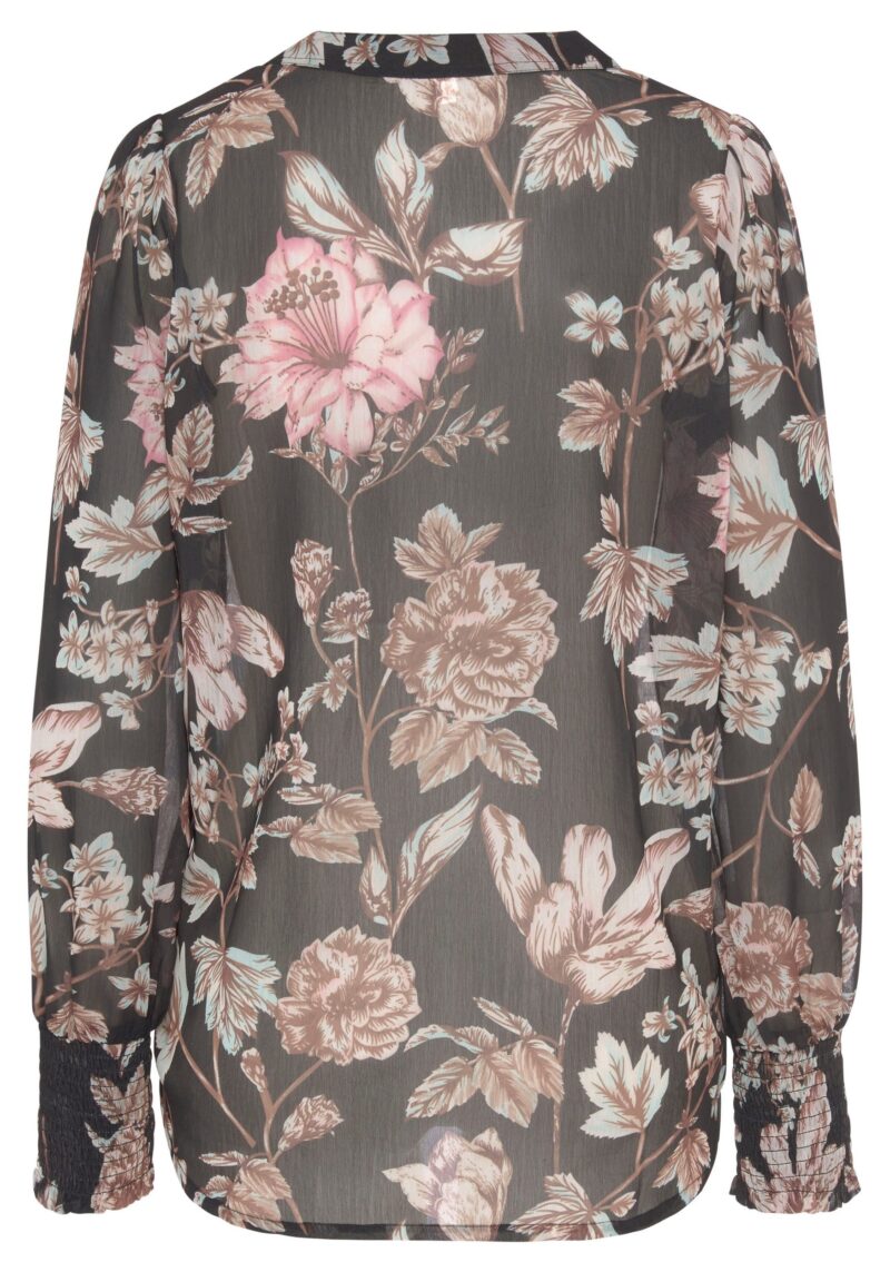 Chiffon Blouse with floral print and V-neck, women's blouse, elegant-chic - Image 4