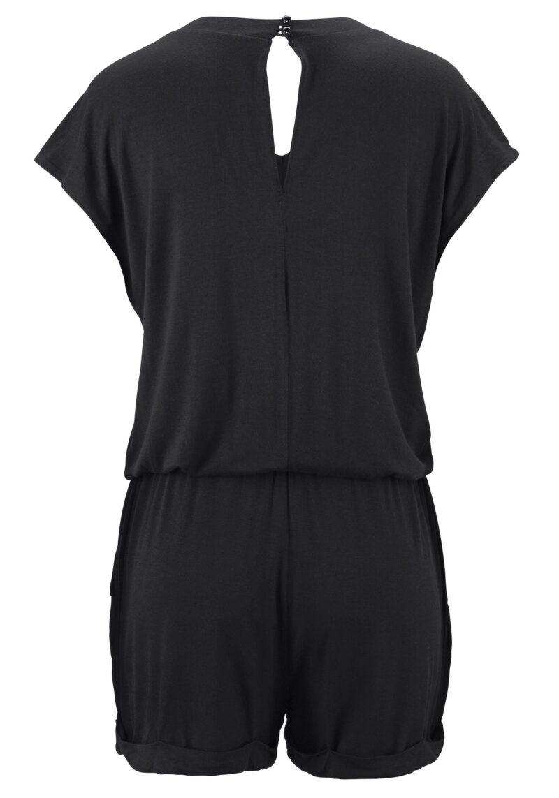 Short overalls V-neck, elastic jumpsuit with pockets - Image 2