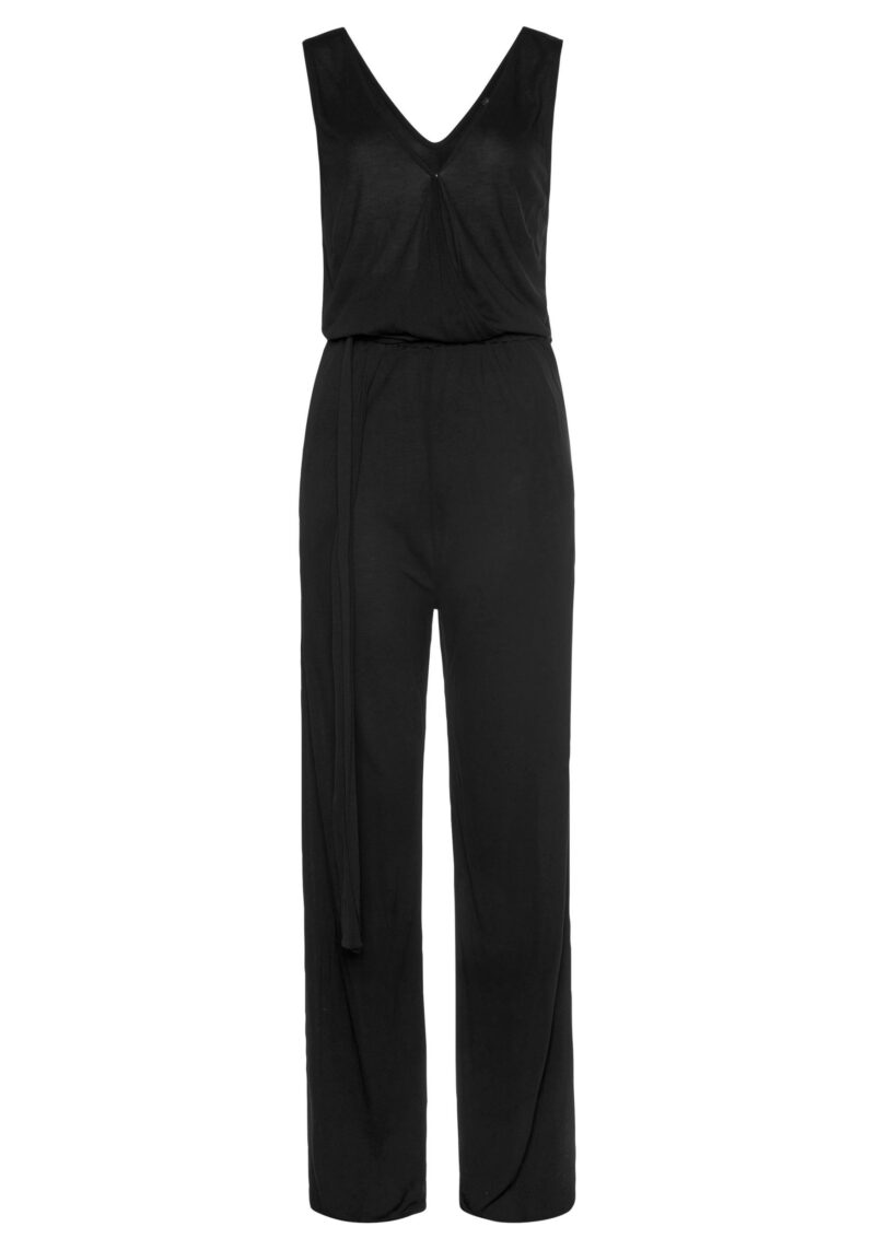 Overall (with tie belt) and wide leg, casual jumpsuit with pockets - Image 2