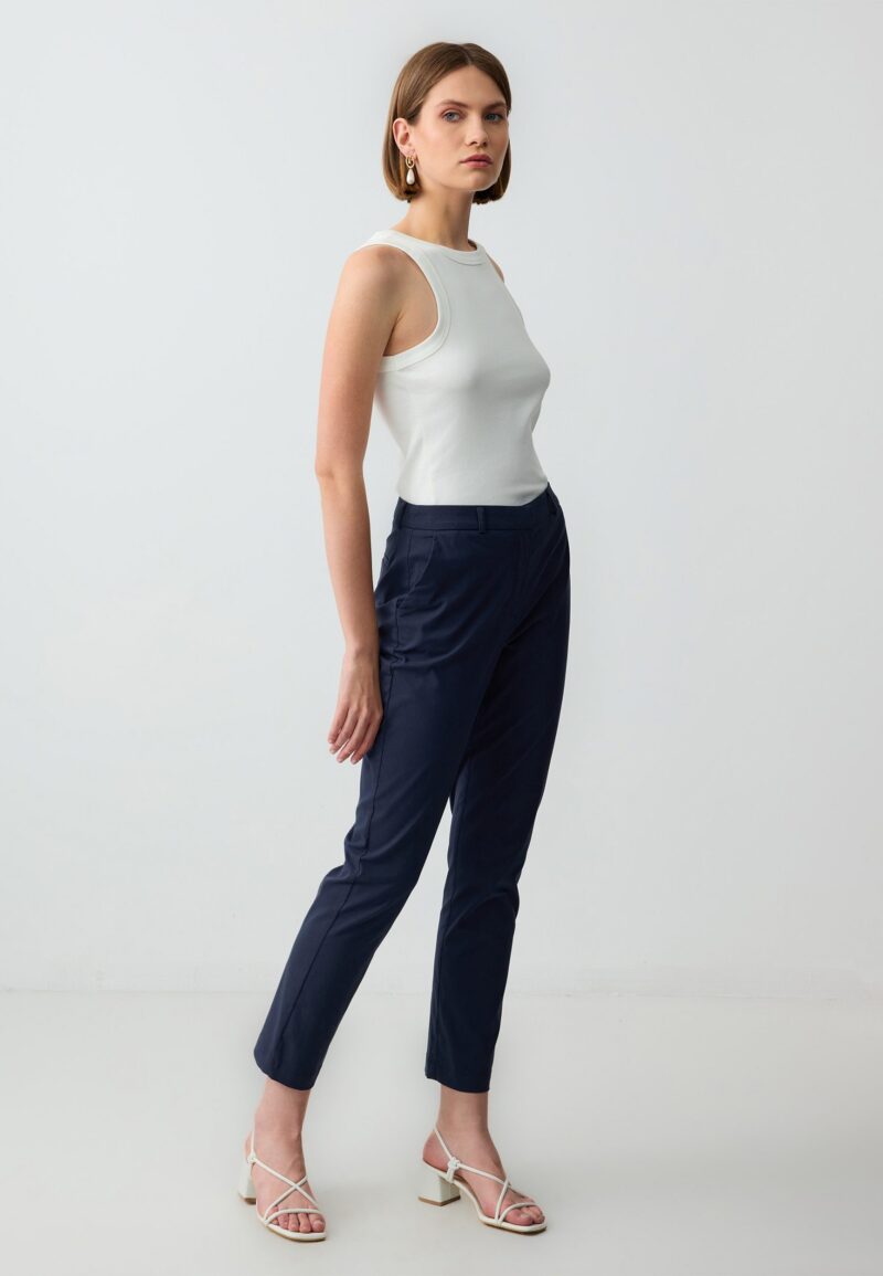 Chinohose Woven Navy Blue Trousers - Image 3