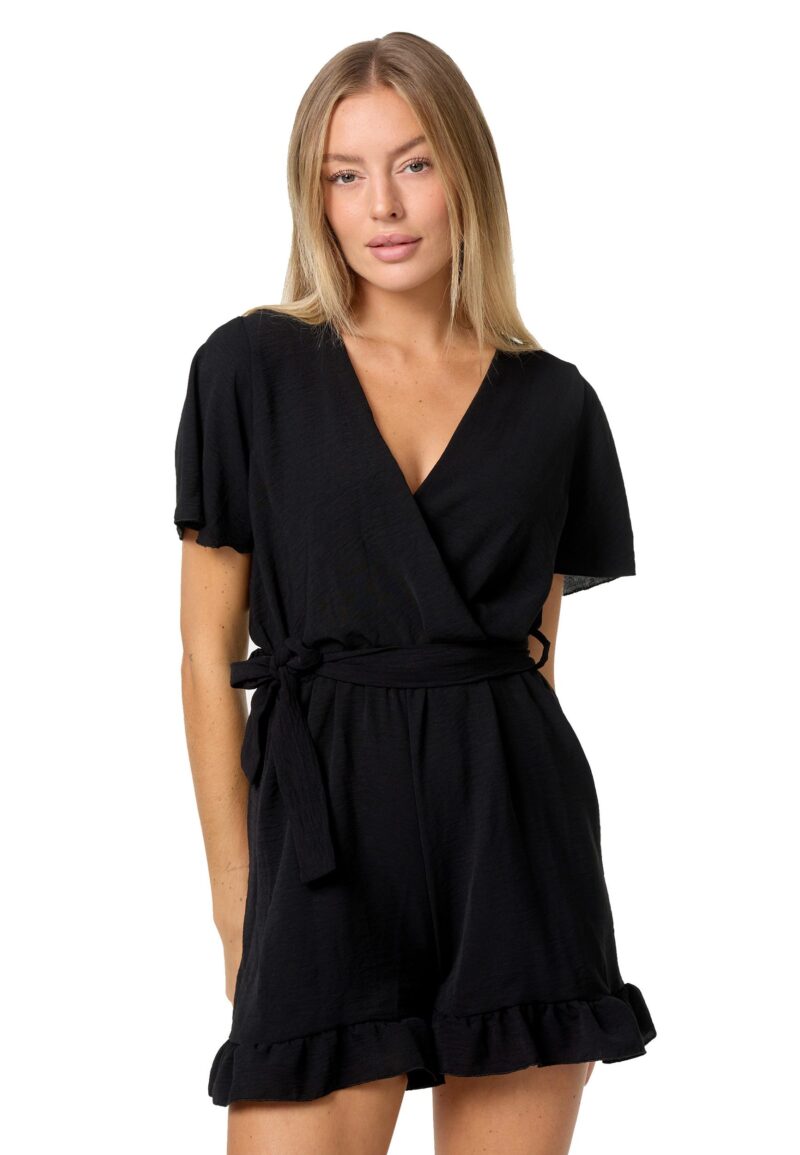 Playsuit PM-28 Wrap-look jumpsuit short overall in one size
