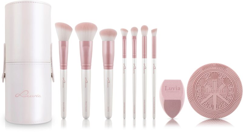 Prime Vegan Candy cosmetic brush set 10 pieces, with 7 brushes made of Nurai hair, sponge and cleaning mat, vegan. - Image 2
