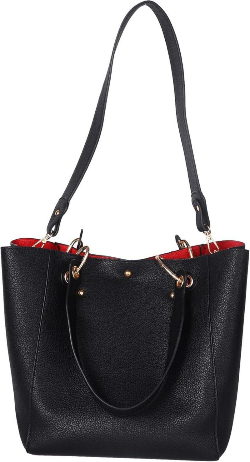 Handbag Women's Handbag leather large shopper shoulder bag black - Image 5