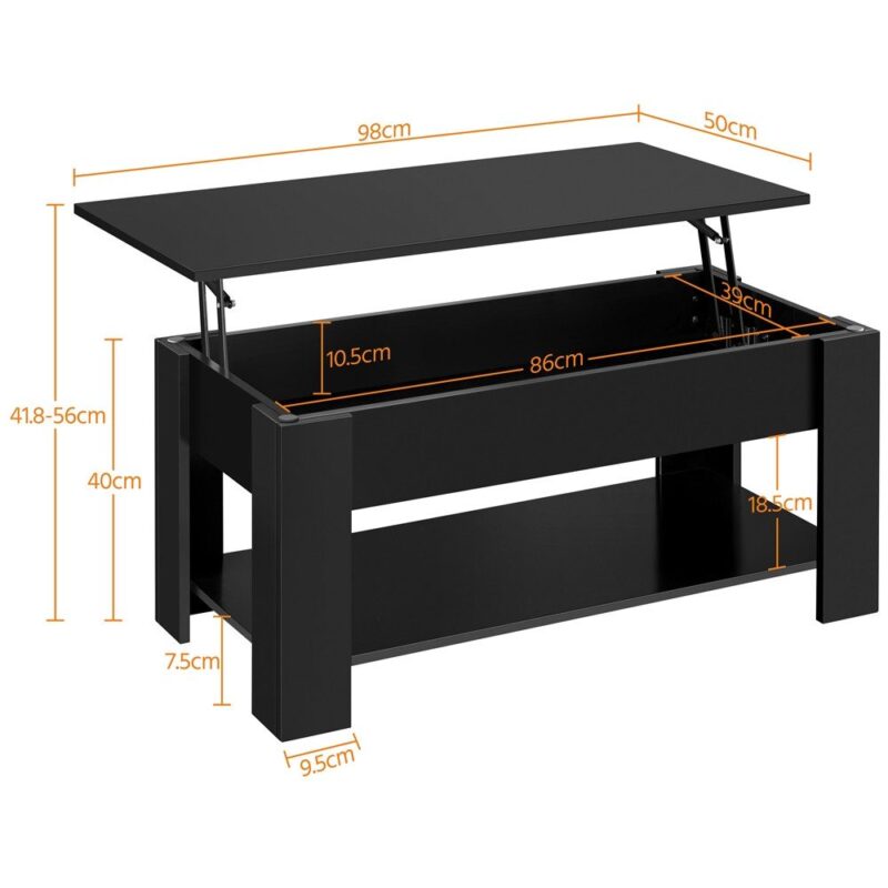 Adjustable coffee table with hidden storage space - Image 4