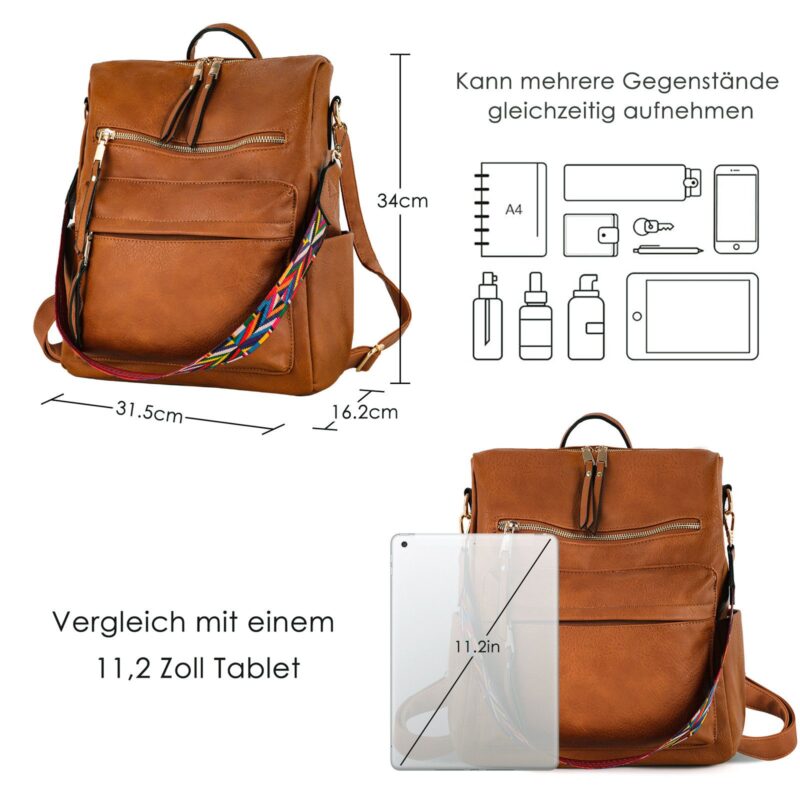 City Backpack Retro Backpack Women 3 in 1 handbag girls school bag waterproof for Commuting Travel Campus Sport School Bags Backpacks Durable - Image 6