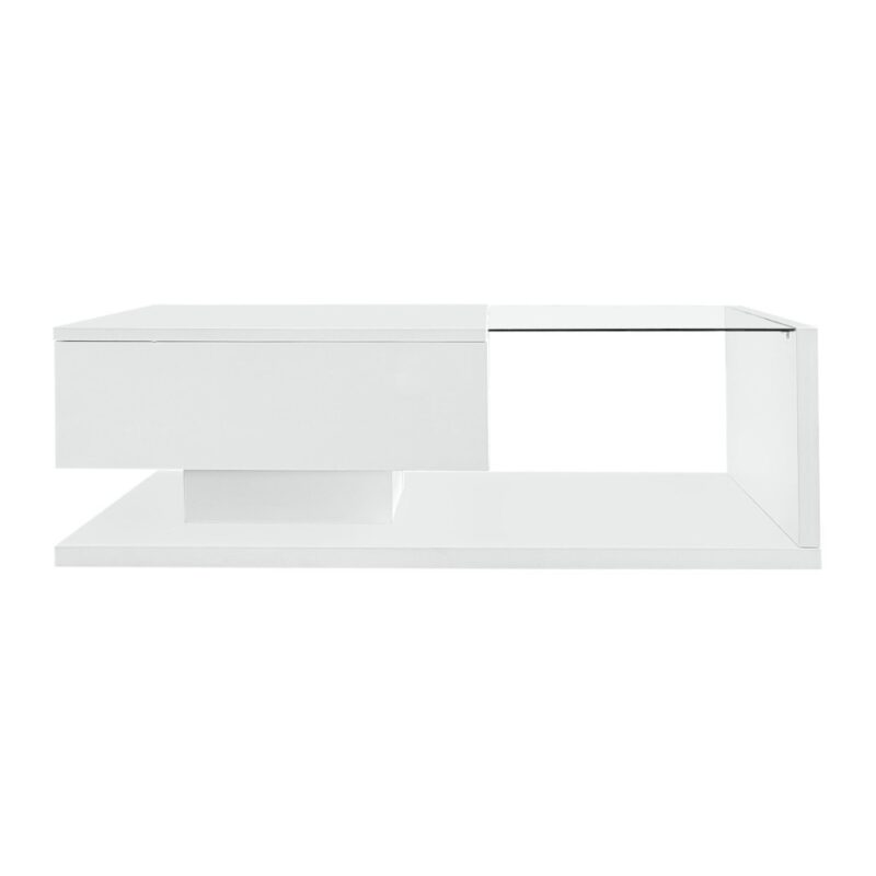 Coffee table with drawer and glass table top - Image 4