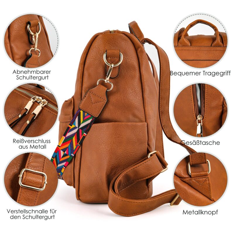 City Backpack Retro Backpack Women 3 in 1 handbag girls school bag waterproof for Commuting Travel Campus Sport School Bags Backpacks Durable - Image 4