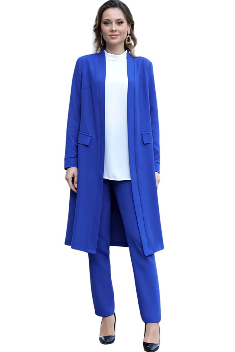 Trouser suit two-piece women's suit long-sleeved long blazer with trousers modest fashion